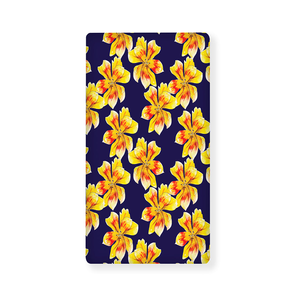 Yellow Watercolor Lily Pattern Print Baby Crib Sheet