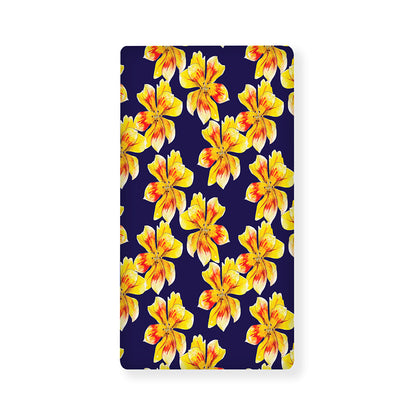 Yellow Watercolor Lily Pattern Print Baby Crib Sheet