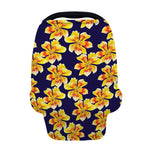 Yellow Watercolor Lily Pattern Print Baby Seat Cover