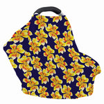 Yellow Watercolor Lily Pattern Print Baby Seat Cover