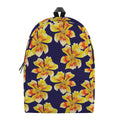 Yellow Watercolor Lily Pattern Print School Backpack