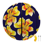 Yellow Watercolor Lily Pattern Print Basketball