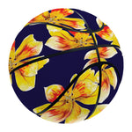 Yellow Watercolor Lily Pattern Print Basketball