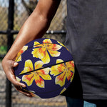 Yellow Watercolor Lily Pattern Print Basketball