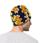 Yellow Watercolor Lily Pattern Print Beanie