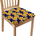 Yellow Watercolor Lily Pattern Print Chair Cushion Cover