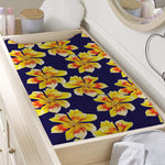 Yellow Watercolor Lily Pattern Print Changing Pad Cover