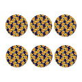 Yellow Watercolor Lily Pattern Print Coaster Set