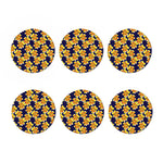 Yellow Watercolor Lily Pattern Print Coaster Set