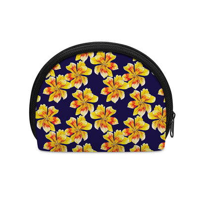 Yellow Watercolor Lily Pattern Print Coin Purse