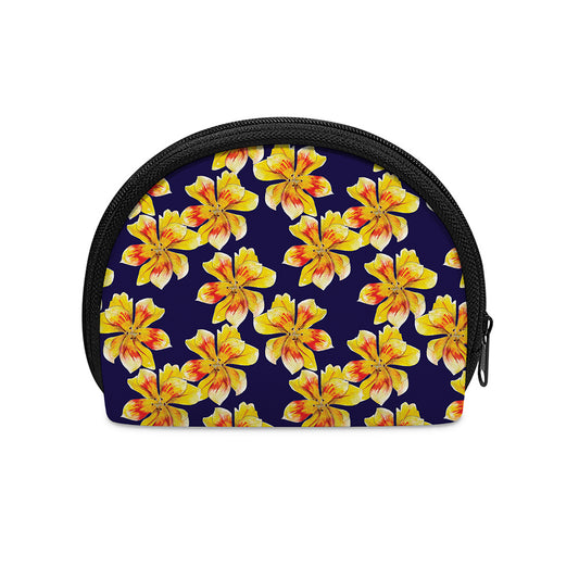 Yellow Watercolor Lily Pattern Print Coin Purse