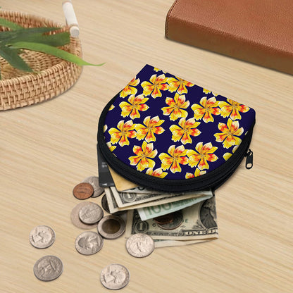 Yellow Watercolor Lily Pattern Print Coin Purse