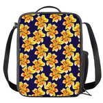Yellow Watercolor Lily Pattern Print Crossbody Lunch Bag