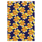 Yellow Watercolor Lily Pattern Print Curtain