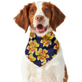 Yellow Watercolor Lily Pattern Print Dog Bandana