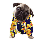 Yellow Watercolor Lily Pattern Print Dog Zip Up Hoodie