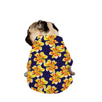 Yellow Watercolor Lily Pattern Print Dog Zip Up Jacket