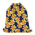 Yellow Watercolor Lily Pattern Print Drawstring Bag