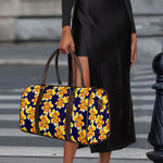 Yellow Watercolor Lily Pattern Print Duffle Bag