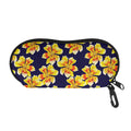 Yellow Watercolor Lily Pattern Print Glasses Case
