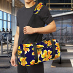 Yellow Watercolor Lily Pattern Print Gym Bag