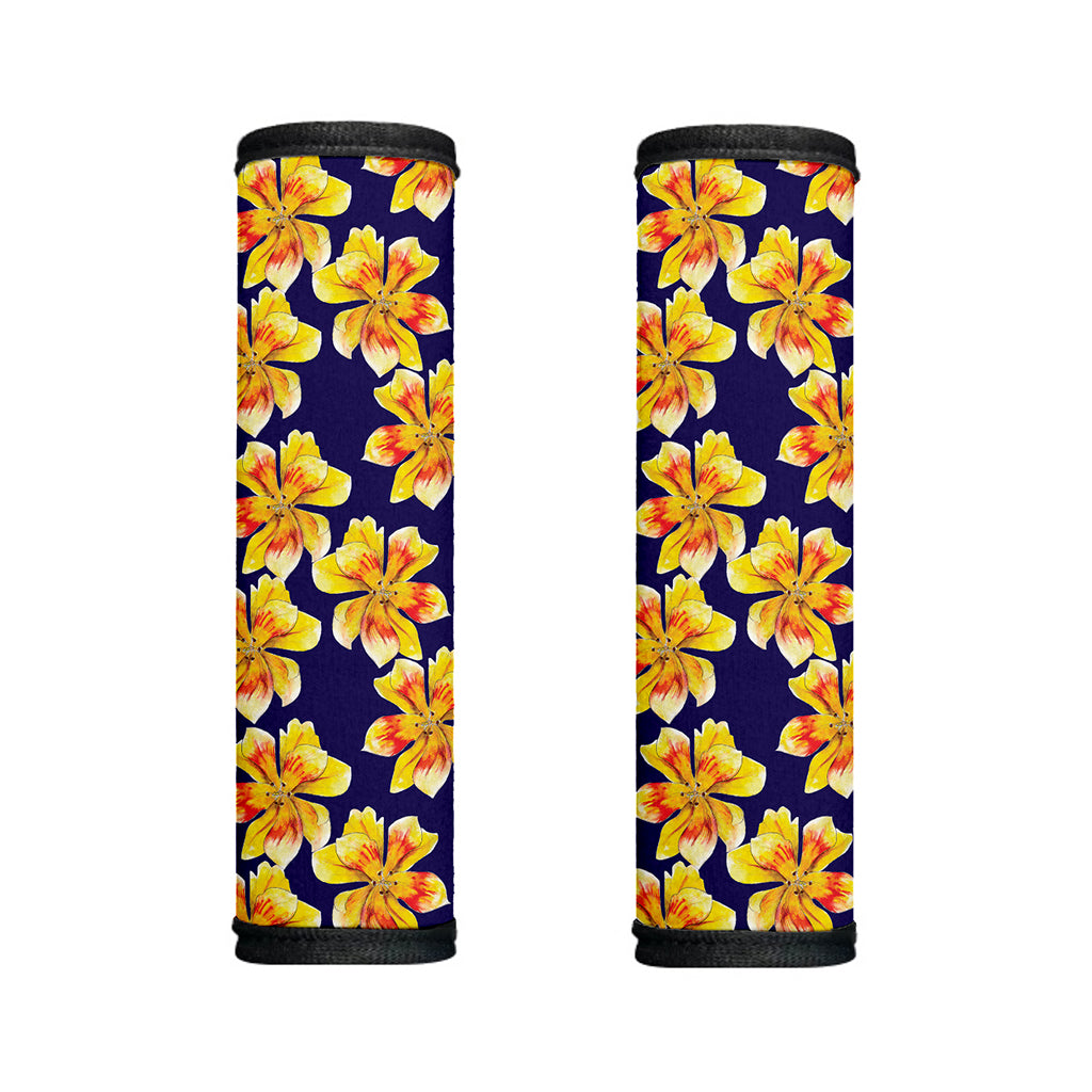 Yellow Watercolor Lily Pattern Print Handle Covers