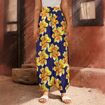 Yellow Watercolor Lily Pattern Print Harem Pants