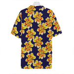 Yellow Watercolor Lily Pattern Print Hawaiian Shirt