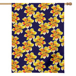 Yellow Watercolor Lily Pattern Print House Flag