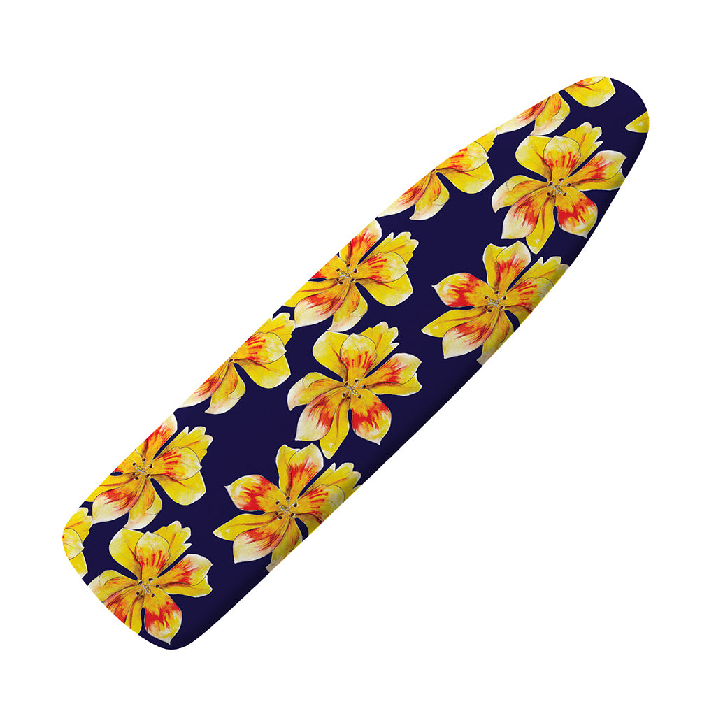 Yellow Watercolor Lily Pattern Print Ironing Board Cover
