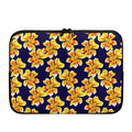 Yellow Watercolor Lily Pattern Print Laptop Sleeve