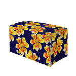 Yellow Watercolor Lily Pattern Print Leather Tissue Box Cover