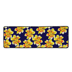 Yellow Watercolor Lily Pattern Print Long Kitchen Mat