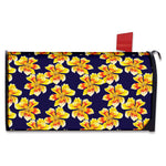 Yellow Watercolor Lily Pattern Print Mailbox Cover