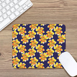 Yellow Watercolor Lily Pattern Print Mouse Pad
