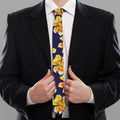 Yellow Watercolor Lily Pattern Print Necktie