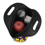 Yellow Watercolor Lily Pattern Print Neoprene Lunch Bag