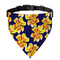 Yellow Watercolor Lily Pattern Print Over The Collar Dog Bandana