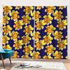 Yellow Watercolor Lily Pattern Print Pencil Pleat Curtains