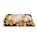 Yellow Watercolor Lily Pattern Print Pet Cooling Mat Cover