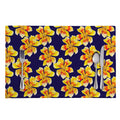 Yellow Watercolor Lily Pattern Print Placemat