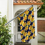 Yellow Watercolor Lily Pattern Print Polyester Flag