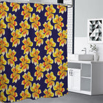 Yellow Watercolor Lily Pattern Print Premium Shower Curtain