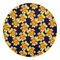 Yellow Watercolor Lily Pattern Print Round Blanket