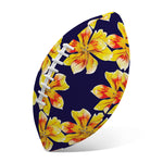 Yellow Watercolor Lily Pattern Print Rugby Ball