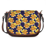 Yellow Watercolor Lily Pattern Print Saddle Bag