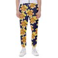 Yellow Watercolor Lily Pattern Print Joggers