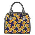 Yellow Watercolor Lily Pattern Print Shoulder Handbag