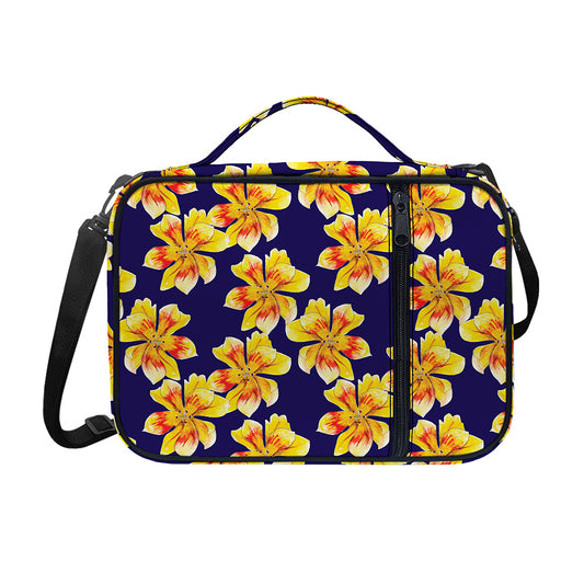 Yellow Watercolor Lily Pattern Print Shoulder Strap Bible Bag