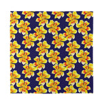 Yellow Watercolor Lily Pattern Print Silk Bandana
